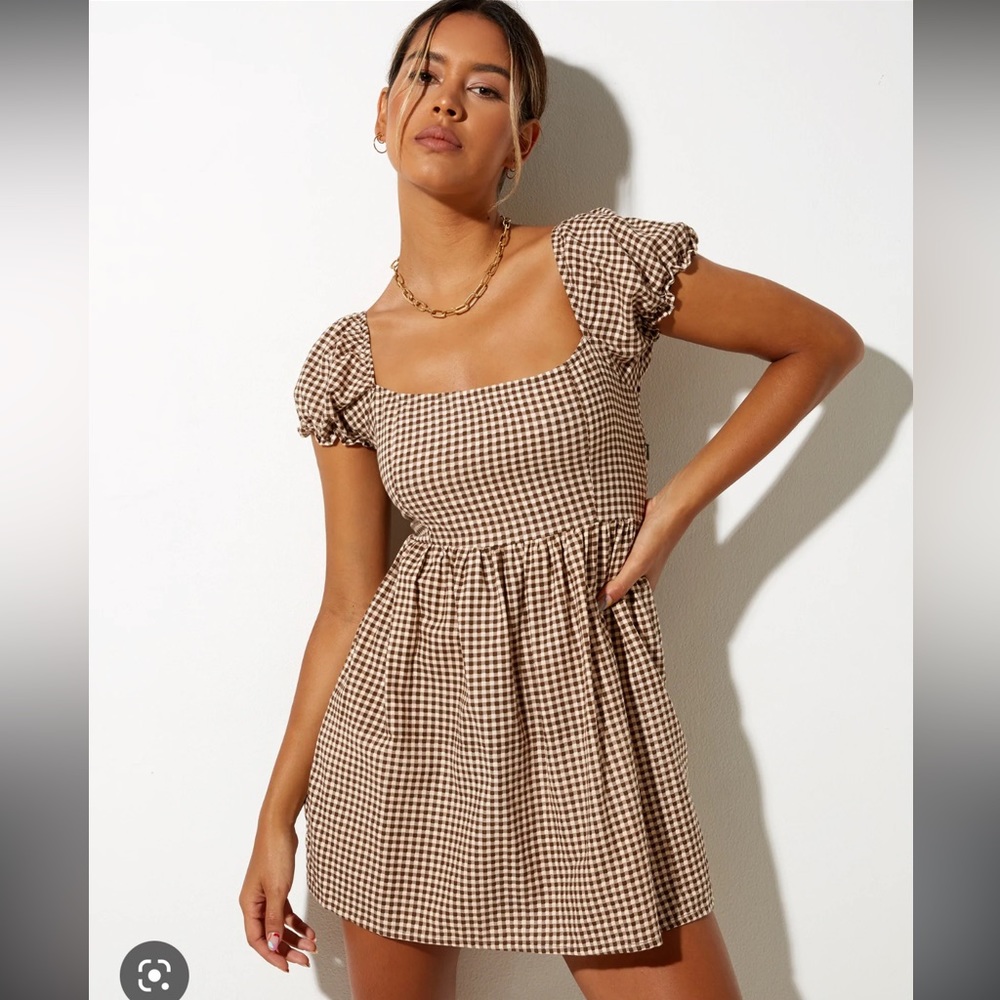 Motel Rocks Saunder Skater Dress in Mini Gingham